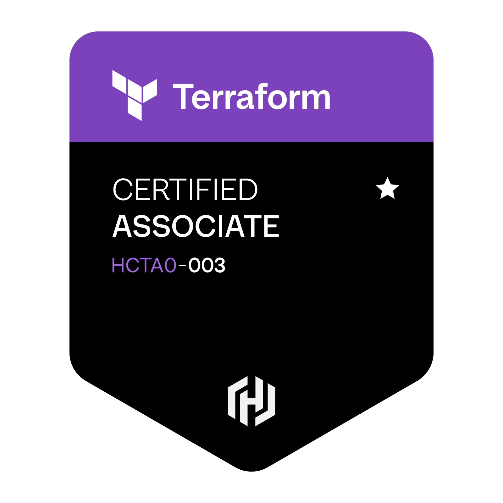 HashiCorp Certified Terraform Associate 003 badge